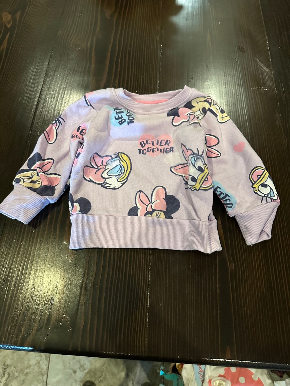 Disney Junior Minnie 12M Light Purple Cotton Polyester Sweatshirt